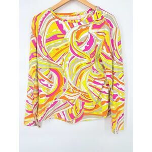 ICIKULS Shirt Women's Size XXL Psychedelic IBKUL Mesh Trim Sun Golf‎ Nylon Top
